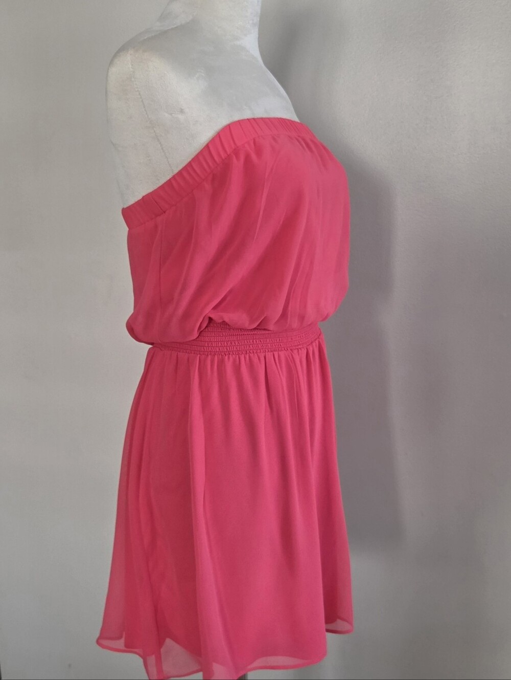 Express Coral Pink Strapless Dress